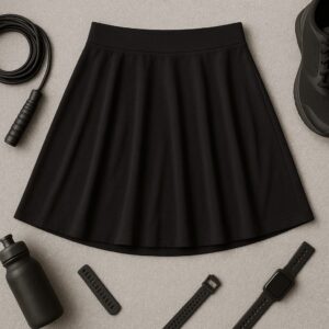 Skater waist mini sports skirts with inner shorts