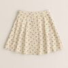 Cream Floral A-Line Skirt