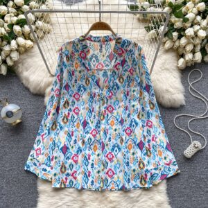 Sky Blue Multicolor Ikat Tunic