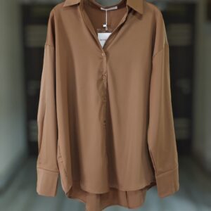 luxary Brown Button-Down Shirt