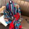 Vibrant Multi-Color Floral Satin Scarf with Elegant Print