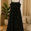 Black Floral Midi Dress
