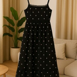 Black Floral Midi Dress