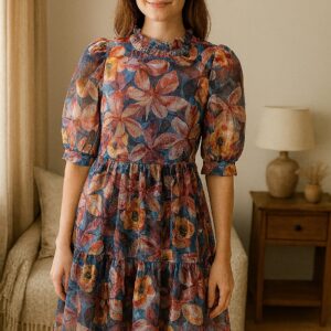 Autumn Bloom Smocked Dress